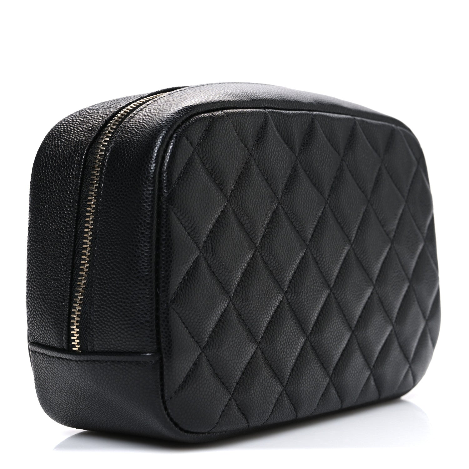 Chanel Caviar Quilted Medium Curvy Pouch Cosmetic Case Black 3 of 7