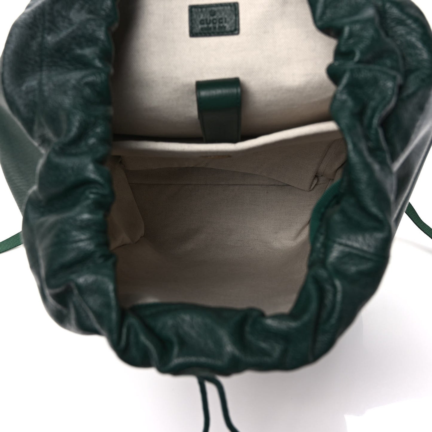 Grained Calfskin Medium Ophidia Double Buckle Backpack Green