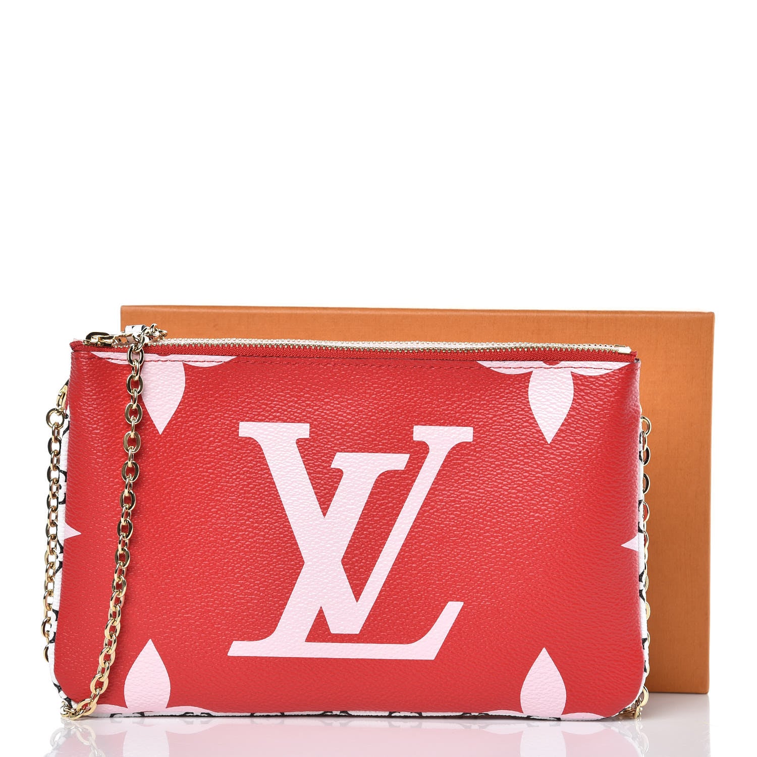 Louis Vuitton Monogram Giant Double Zip Pochette Rouge 7 of 7