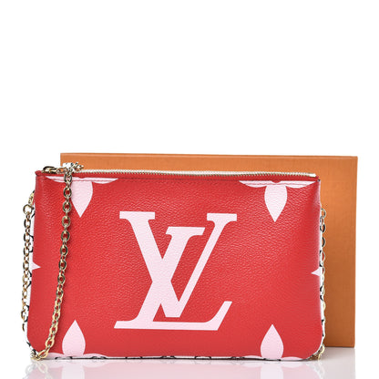 Louis Vuitton Monogram Giant Double Zip Pochette Rouge 7 of 7