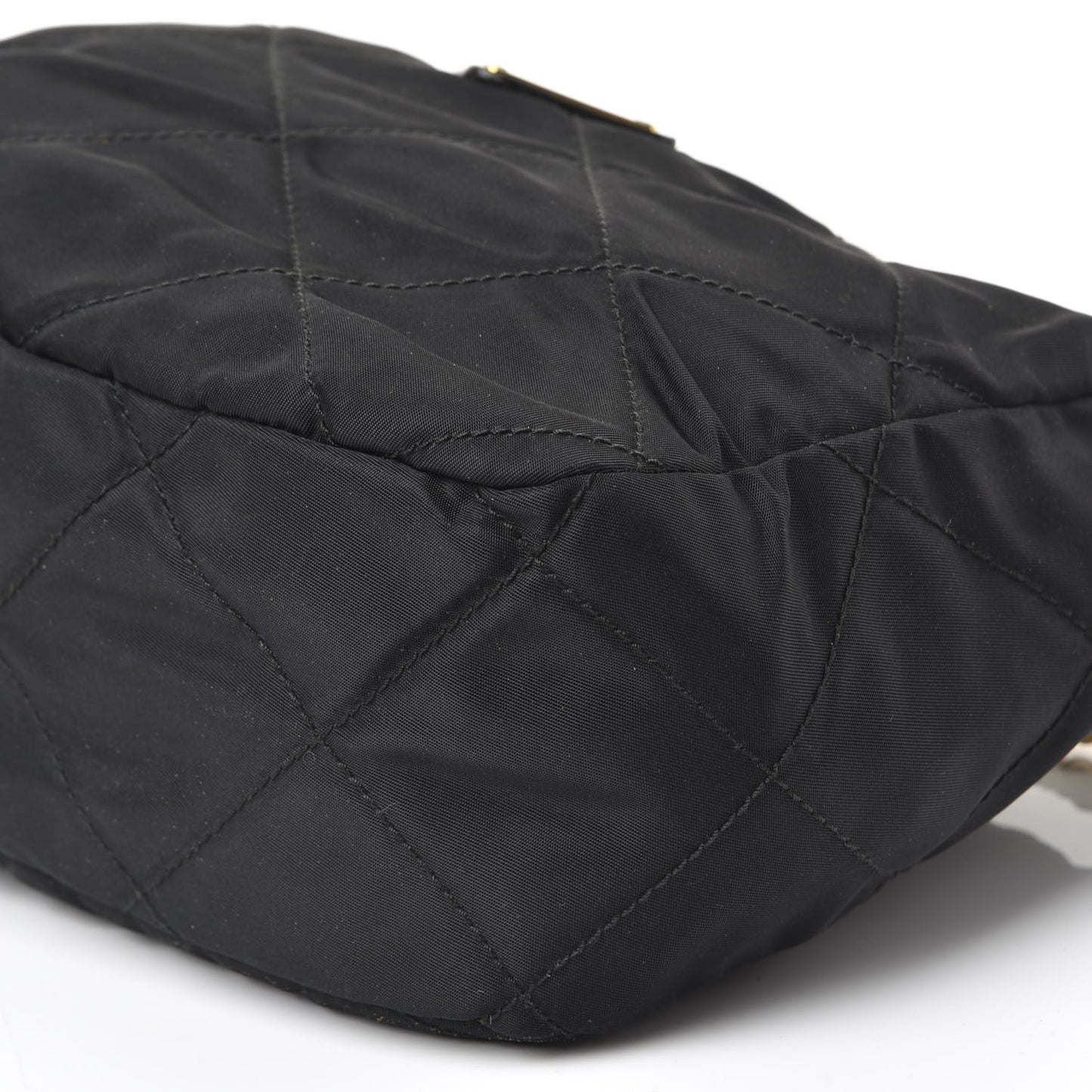 Nylon Tessuto Impuntu Quilted Crossbody Bag Black