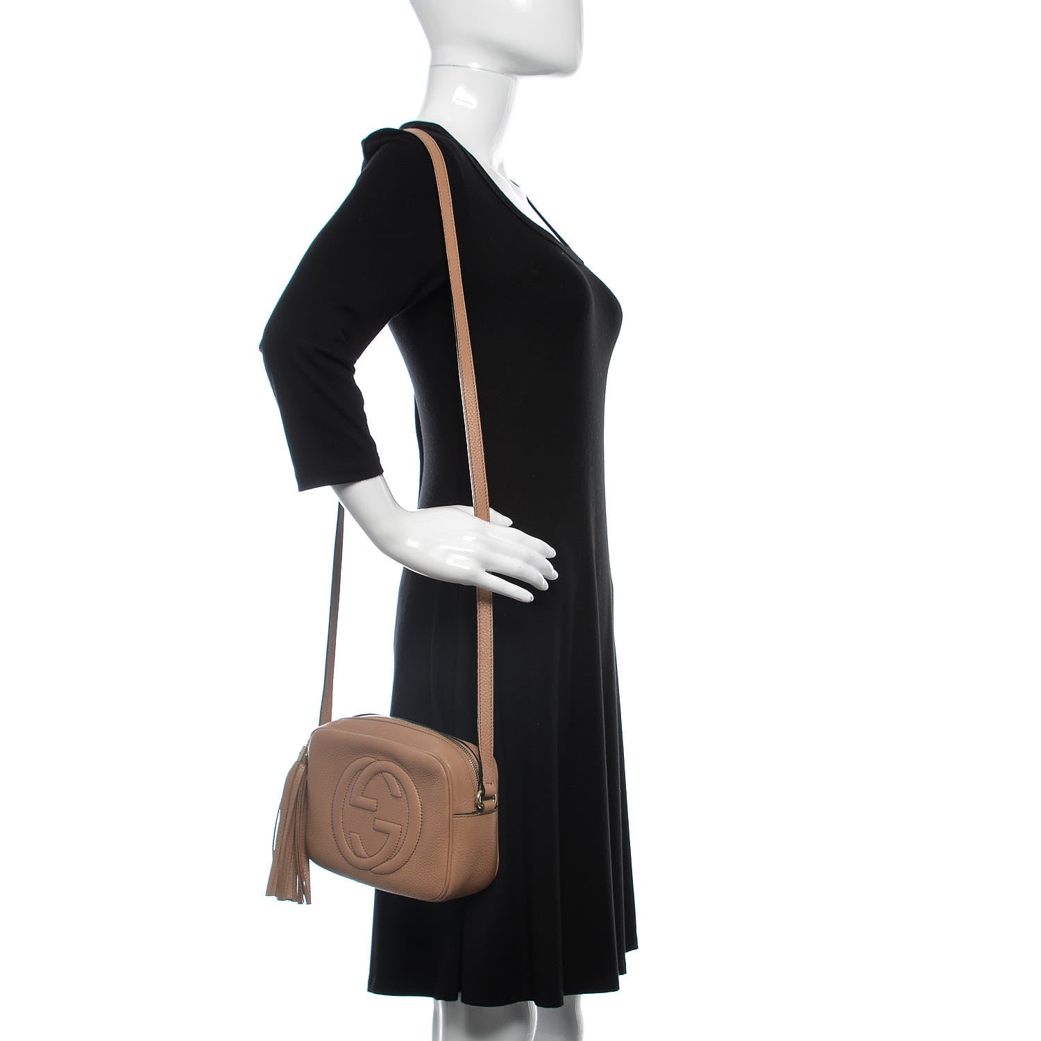 Gucci Pebbled Calfskin Small Soho Disco Bag Camelia 2 of 15