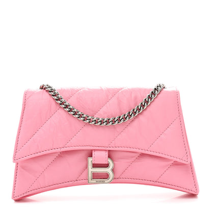 Balenciaga Crushed Calfskin Quilted XS Crush Chain Bag Sweet Pink 1 of 9