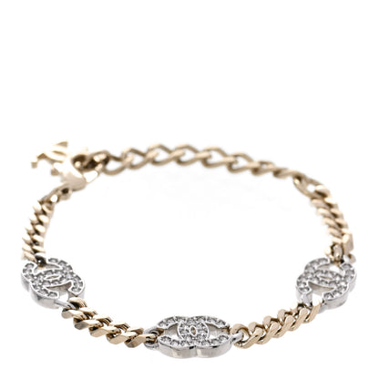 Chanel Crystal CC Chain Bracelet Gold Silver 1 of 4