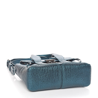 3.1 Phillip Lim 3.1 Metallic Textured Calfskin Mini Pashli Satchel Turquoise 4 of 10