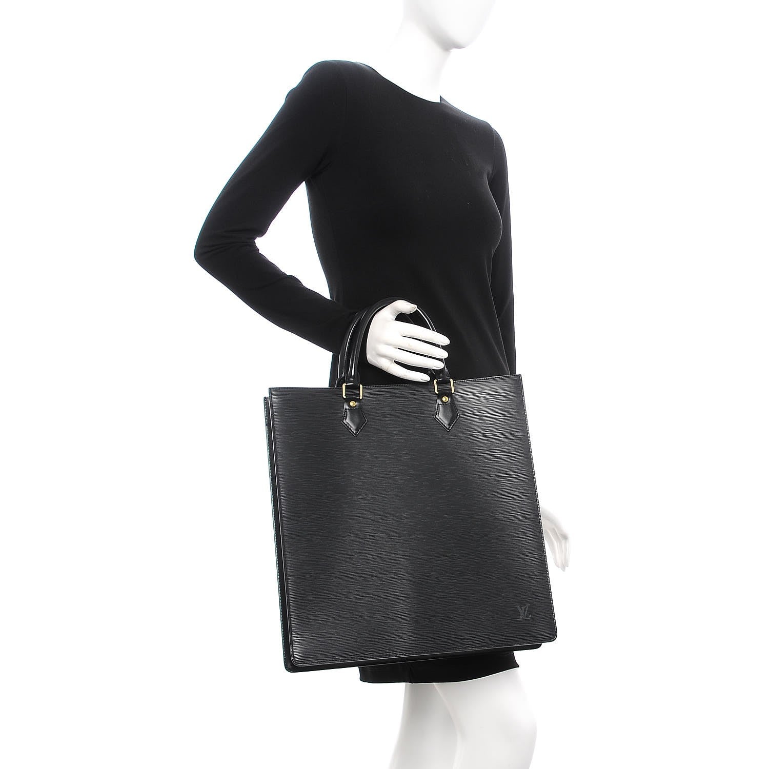 Louis Vuitton Epi Sac Plat GM Black 2 of 16