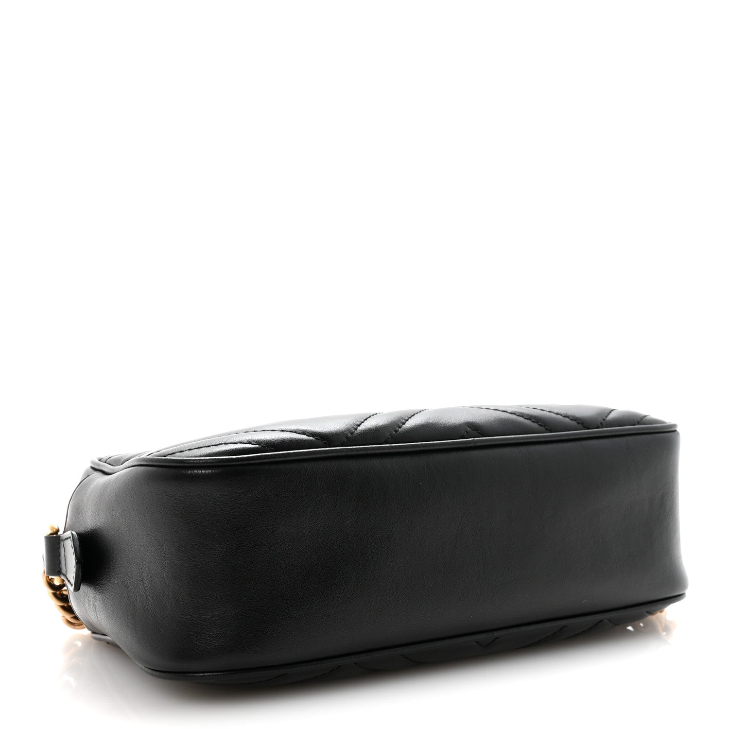 Gucci Calfskin Matelasse Small GG Marmont Chain Shoulder Bag Black 4 of 10