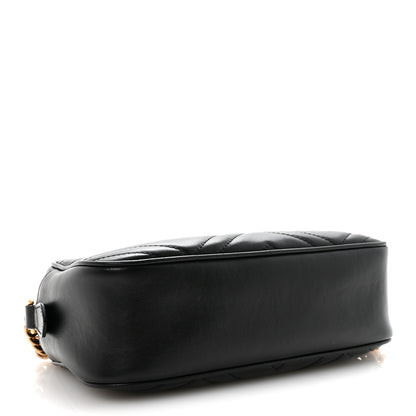 Gucci Calfskin Matelasse Small GG Marmont Chain Shoulder Bag Black 4 of 10