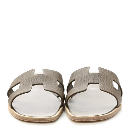 Hermes Epsom Oran Sandals 39 Etoupe 2 of 8