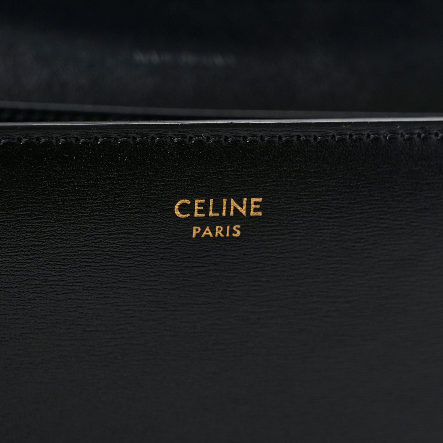 Shiny Calfskin Triomphe Margo Wallet on Chain Black