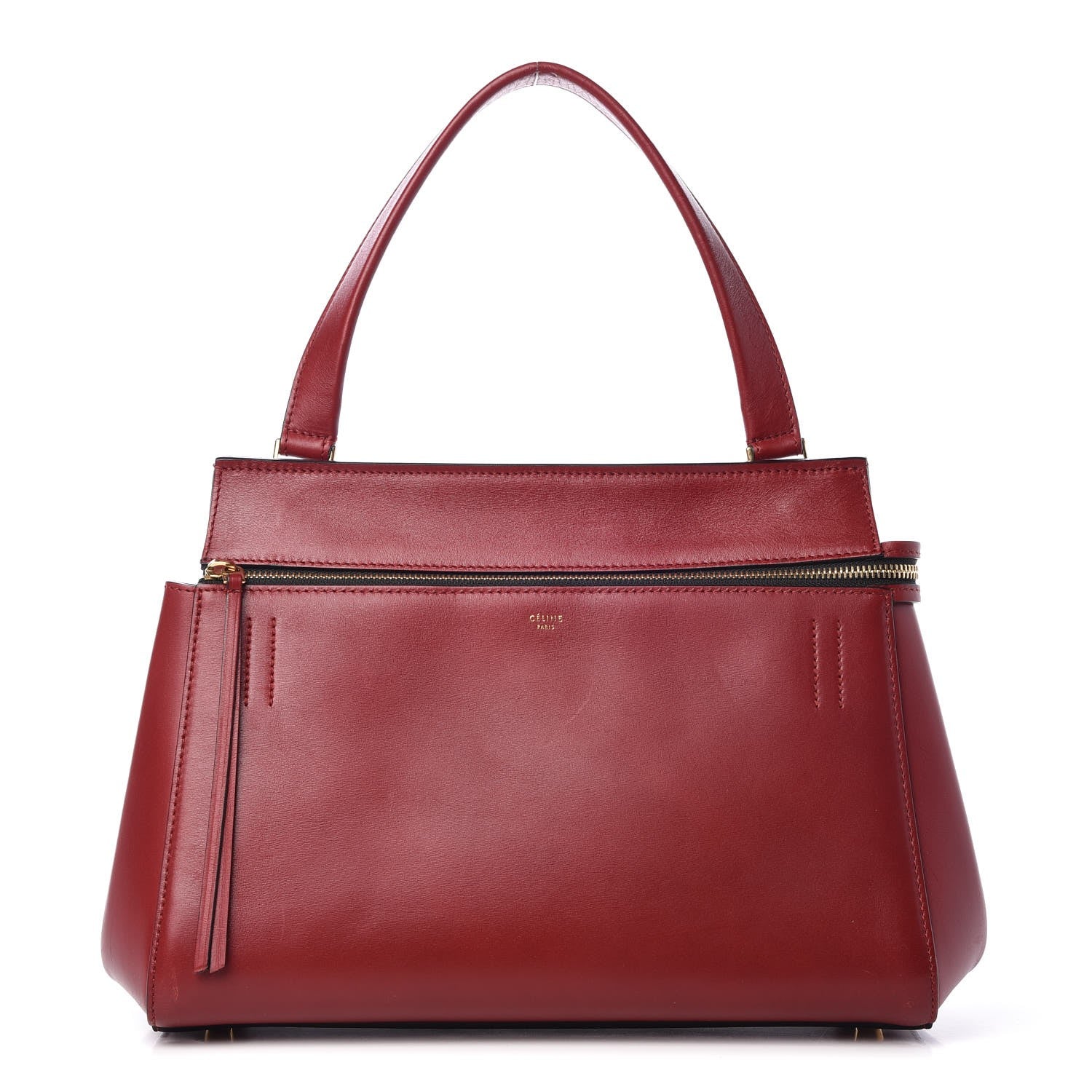 Celine Smooth Calfskin Large Edge Shoulder Bag Red 1 of 18