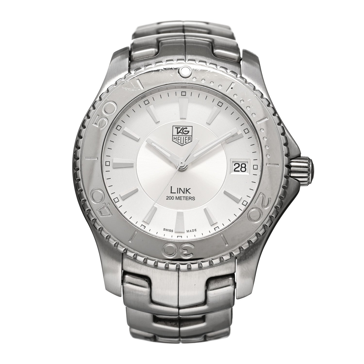 Tag Heuer Stainless Steel 39mm Link Quartz Watch Silver WJ111-0 1 of 5