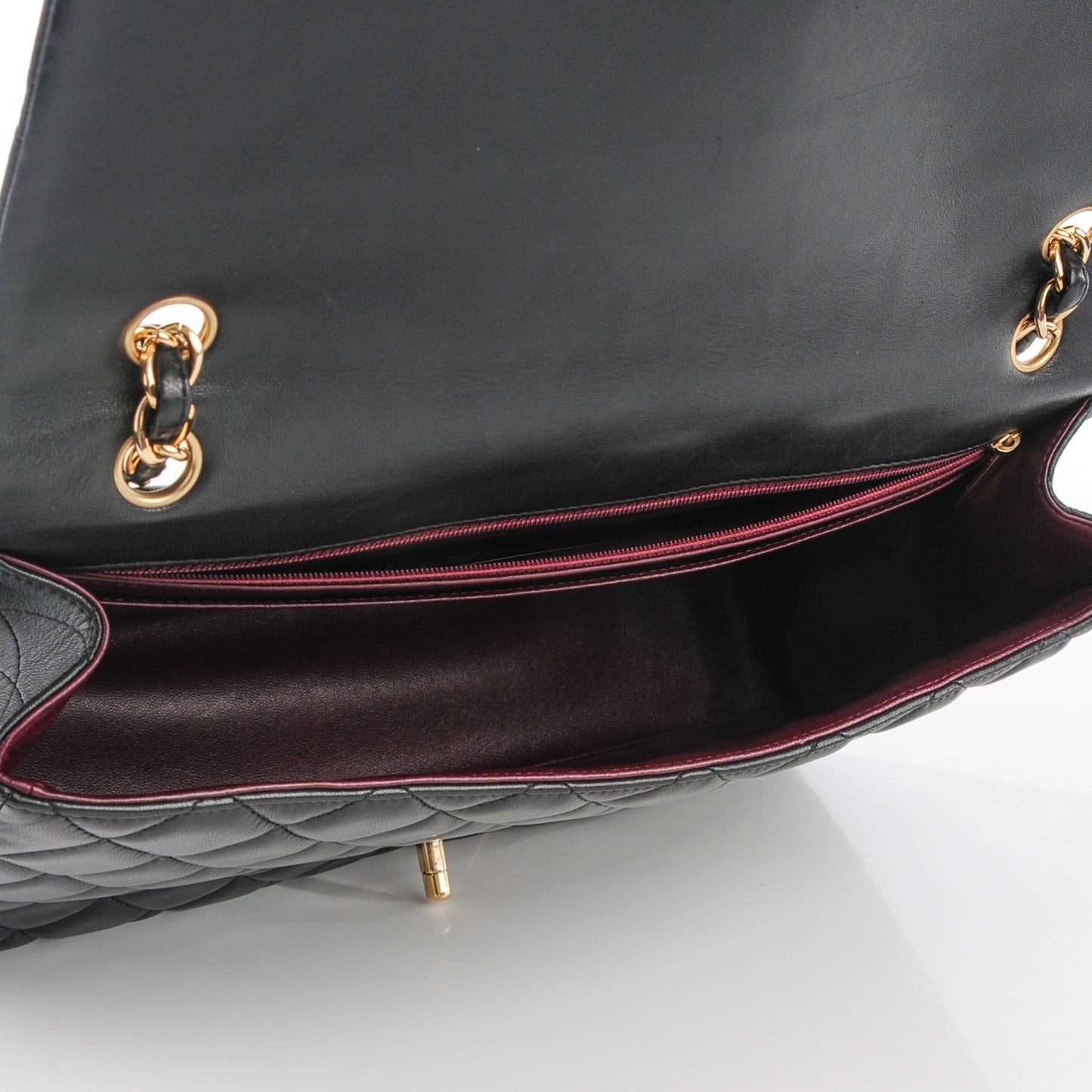 Lambskin Quilted Maxi Single Flap Black