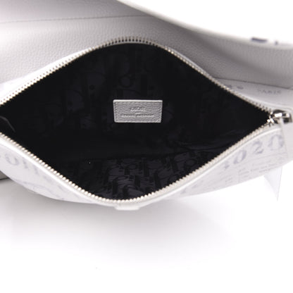 Christian Dior X DANIEL ARSHAM Grained Calfskin Newspaper Print Saddle Bag White 4 of 8