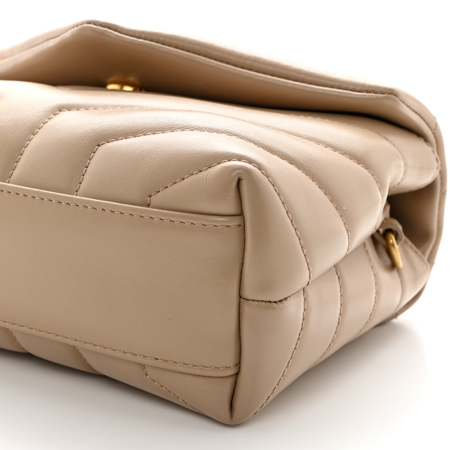 Calfskin Y Quilted Monogram Toy Loulou Crossbody Bag Dark Beige