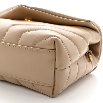 Saint Laurent Calfskin Y Quilted Monogram Toy Loulou Crossbody Bag Dark Beige 10 of 11