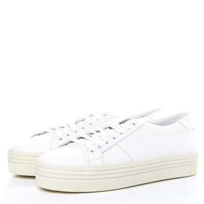 Saint Laurent Calfskin Court Sneakers 42 White 3 of 9