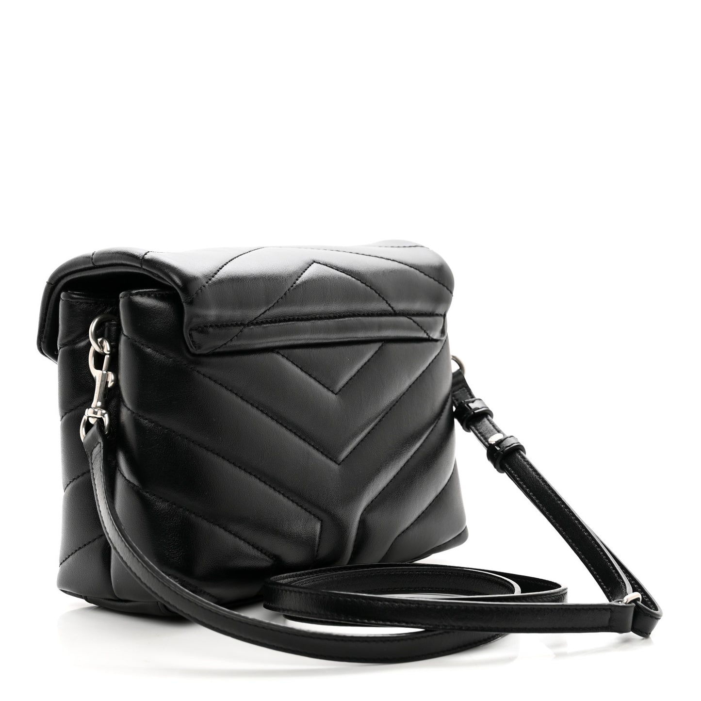 Calfskin Y Quilted Monogram Toy Loulou Crossbody Bag Black