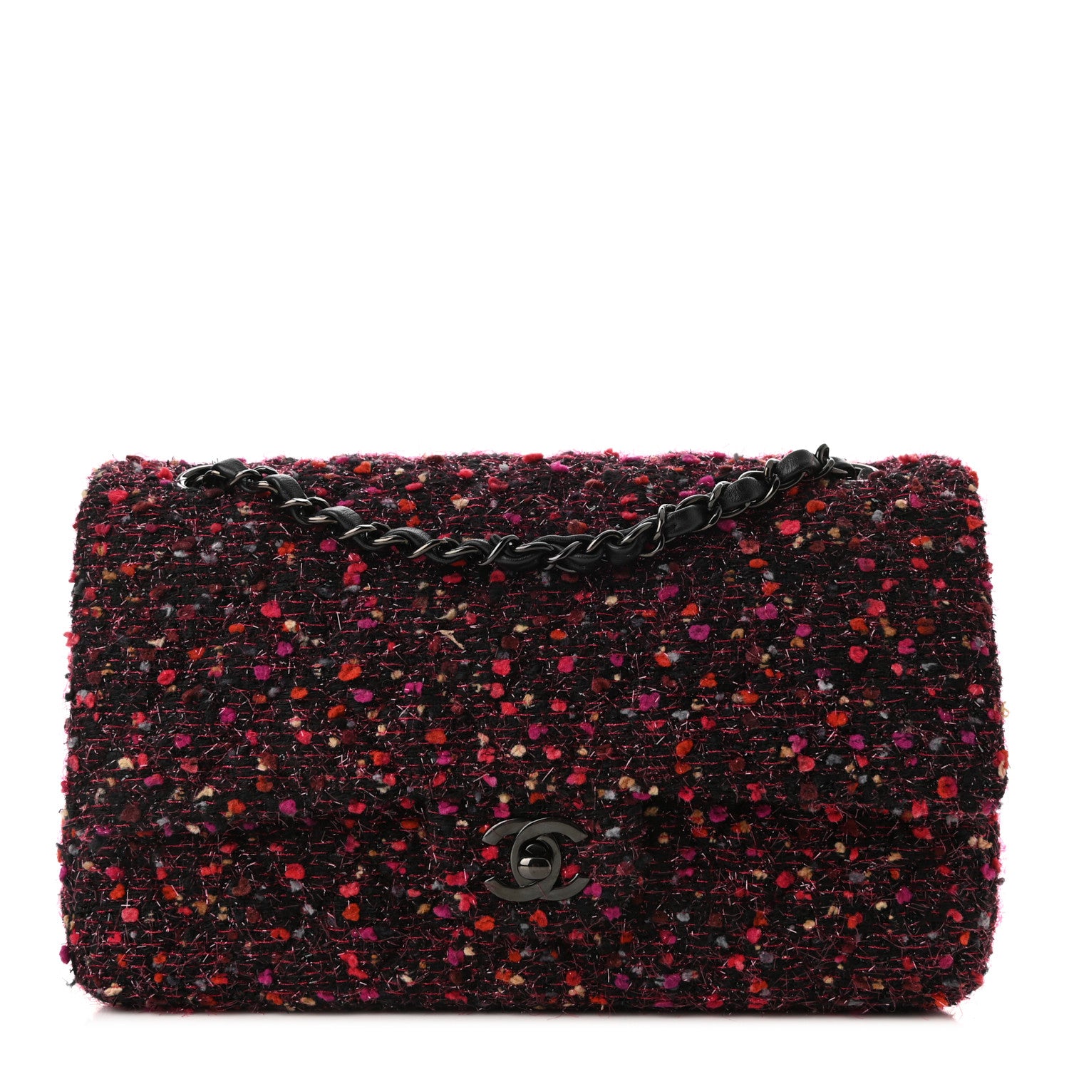 Chanel Tweed Quilted Medium Double Flap Multicolor 1 of 10