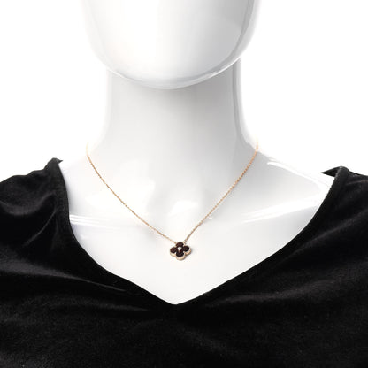 Van Cleef & Arpels 18K Rose Gold Diamond Bulls Eye Vintage Alhambra Pendant Necklace 2 of 7