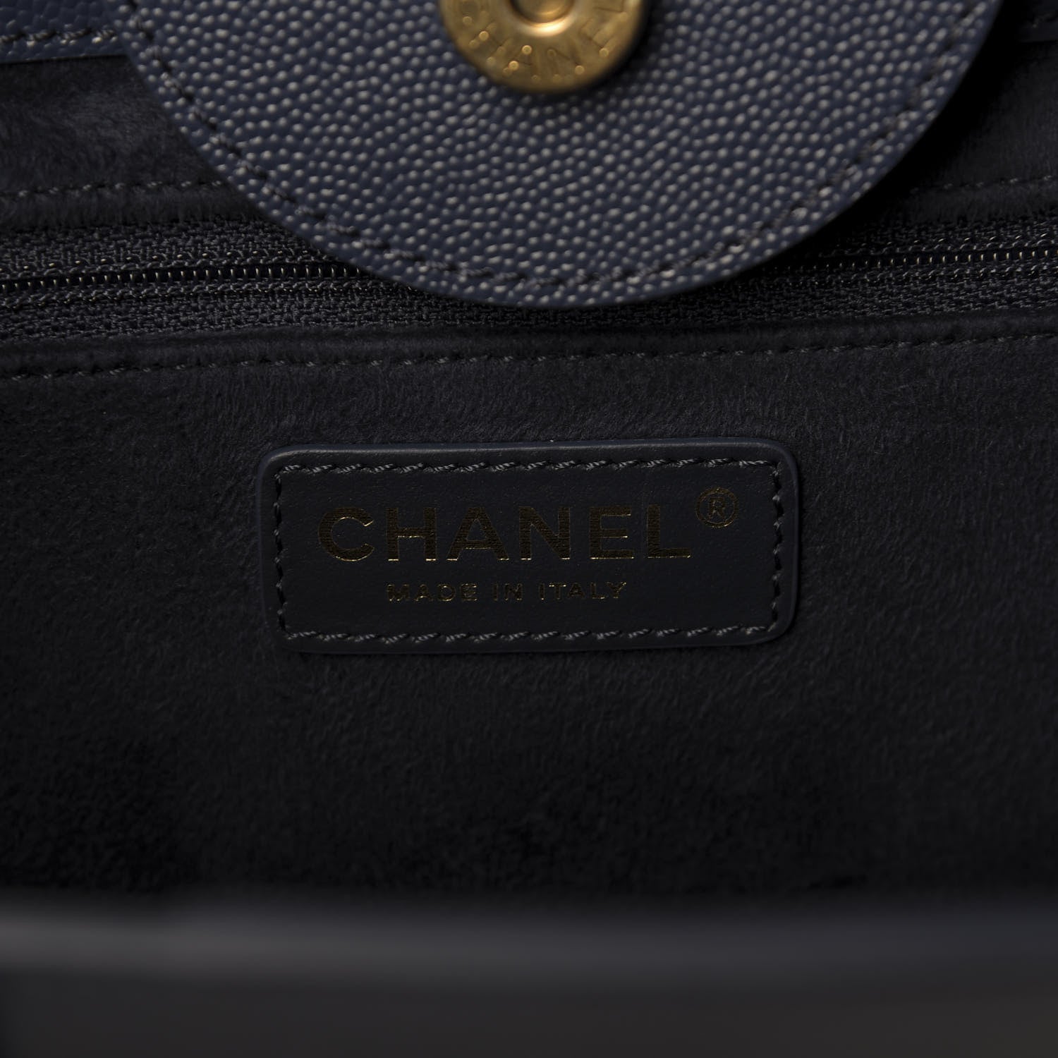 Chanel Caviar Small Studded Deauville Tote Navy 8 of 10