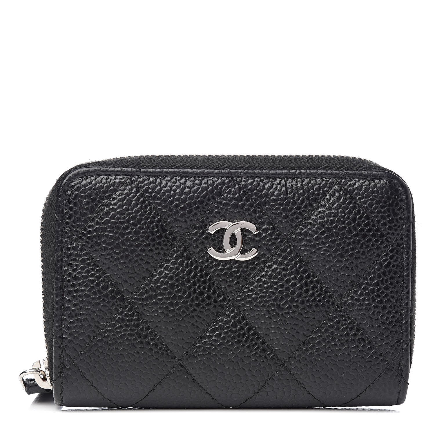 Chanel Caviar Quilted Zip Coin Purse Black 1 of 8