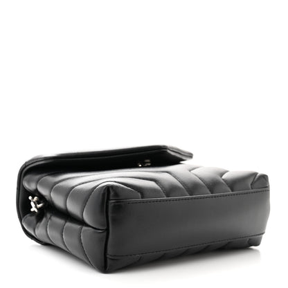 Saint Laurent Calfskin Y Quilted Monogram Toy Loulou Crossbody Bag Black 4 of 12