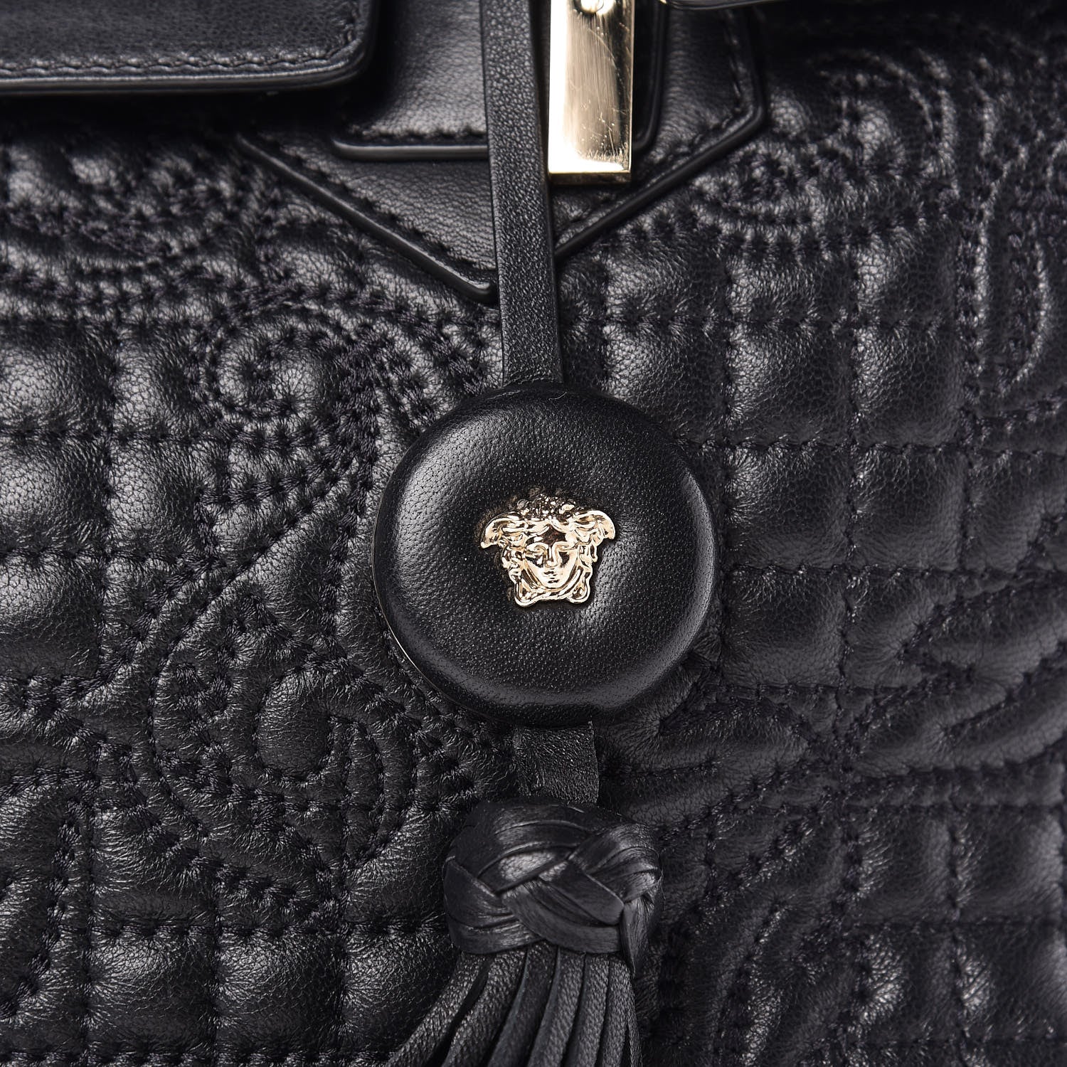 Versace Barocco Quilted Nappa Vanitas Bag Black 9 of 11