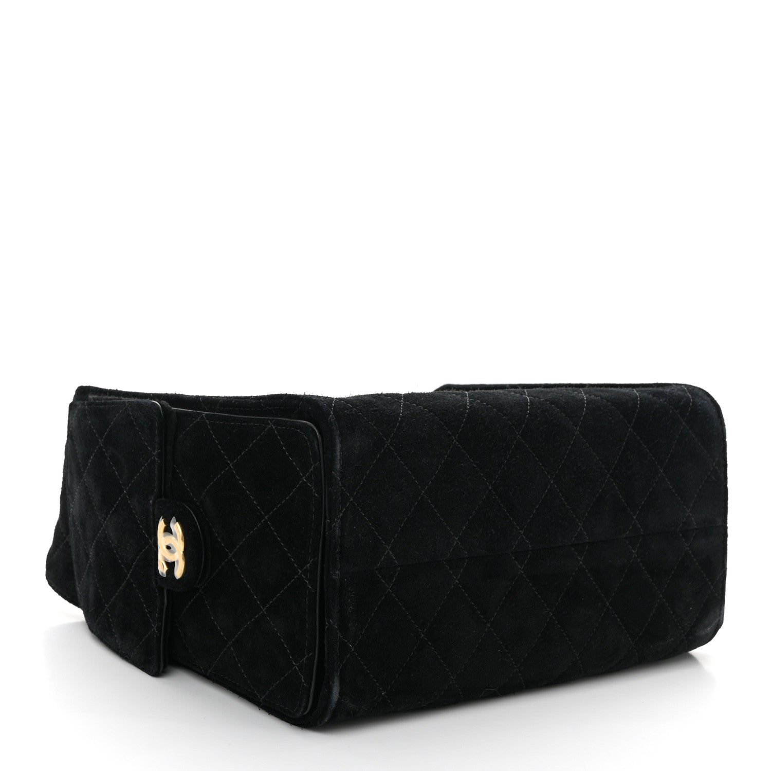 Chanel Suede Quilted Small Chanel 25 Handbag Black 1727444