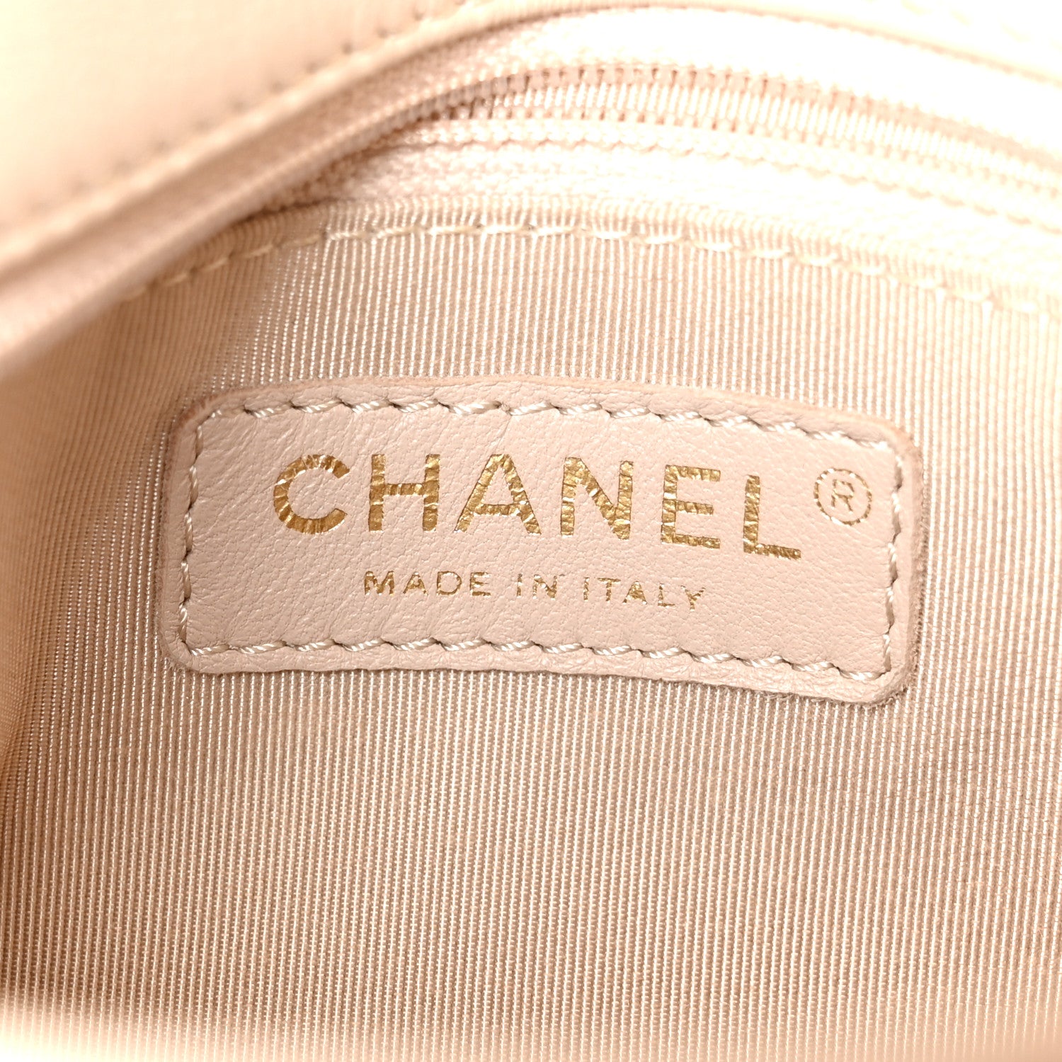 Chanel Grained Calfskin Stitched Small Chevron Chic Top Handle Flap Beige 6 of 11