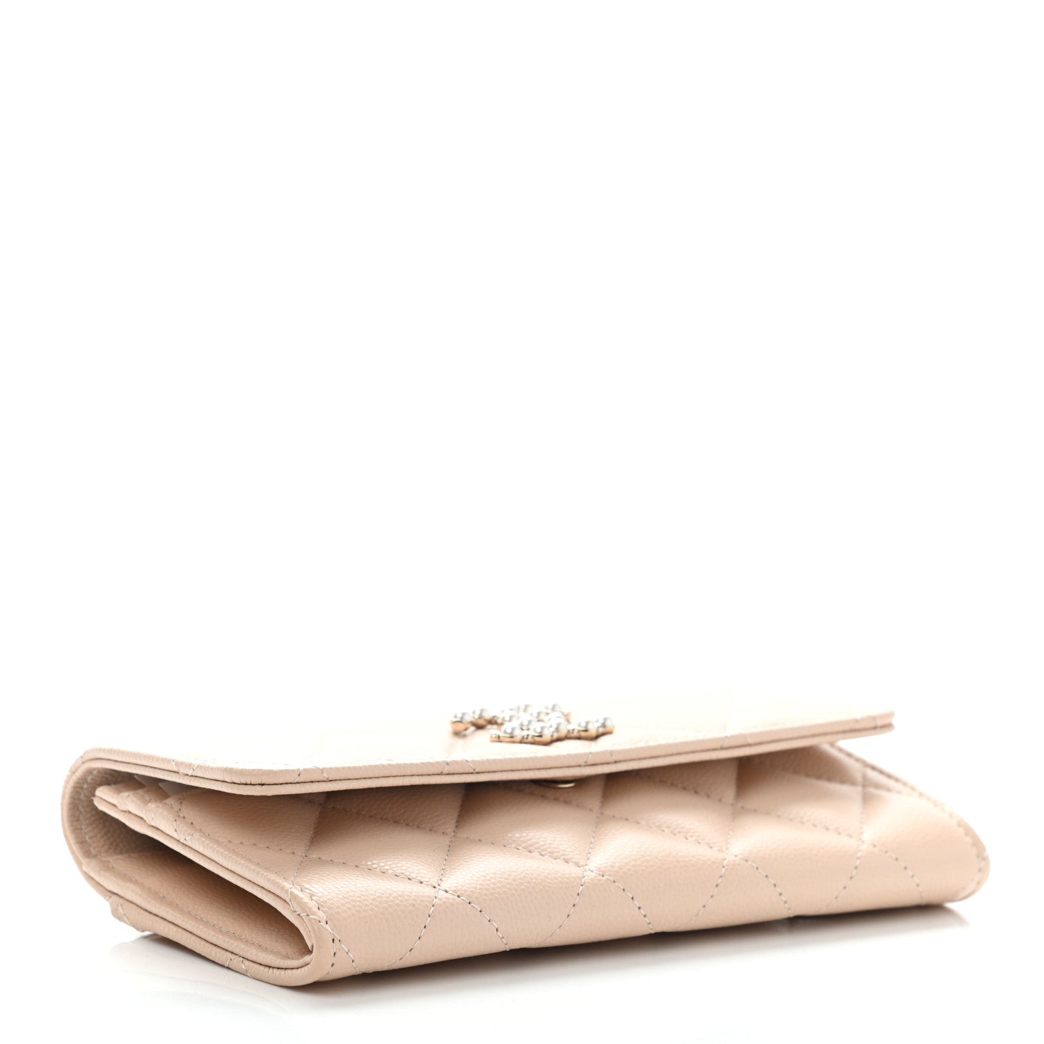 Chanel Caviar Pearl Quilted Coco Candy Wallet Beige 4 of 10