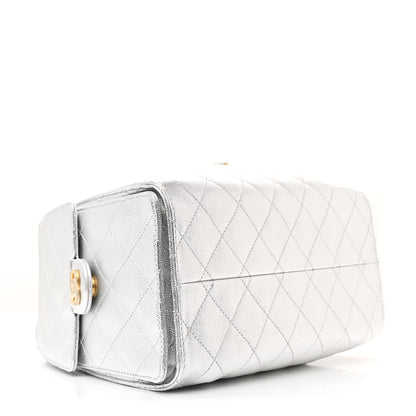 Chanel Metallic Caviar Quilted Small Chanel 25 Handbag Silver 4 of 11