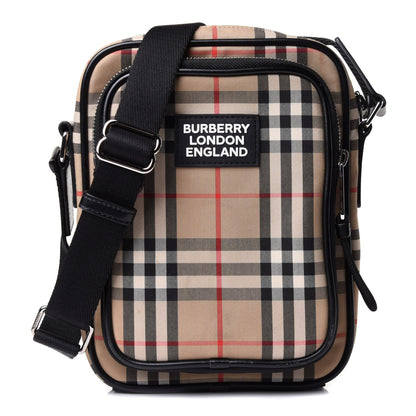 Burberry Canvas Calfskin Vintage Check Freddie Crossbody Bag Archive Beige 1 of 12
