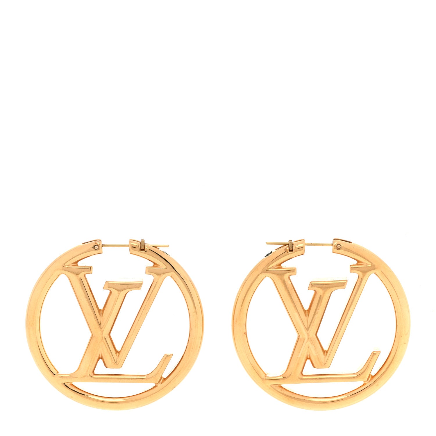 Louis Vuitton Metal Louise Hoop Earrings Gold 1 of 6