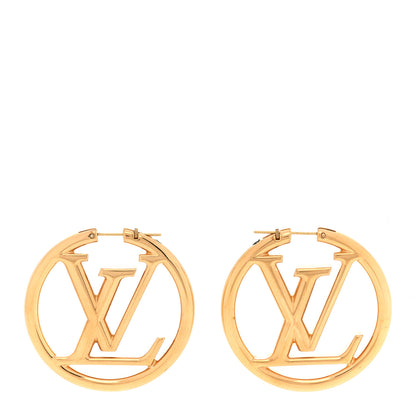 Louis Vuitton Metal Louise Hoop Earrings Gold 1 of 6
