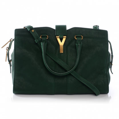 Saint Laurent Leather Mini Cabas Chyc Green 1 of 7