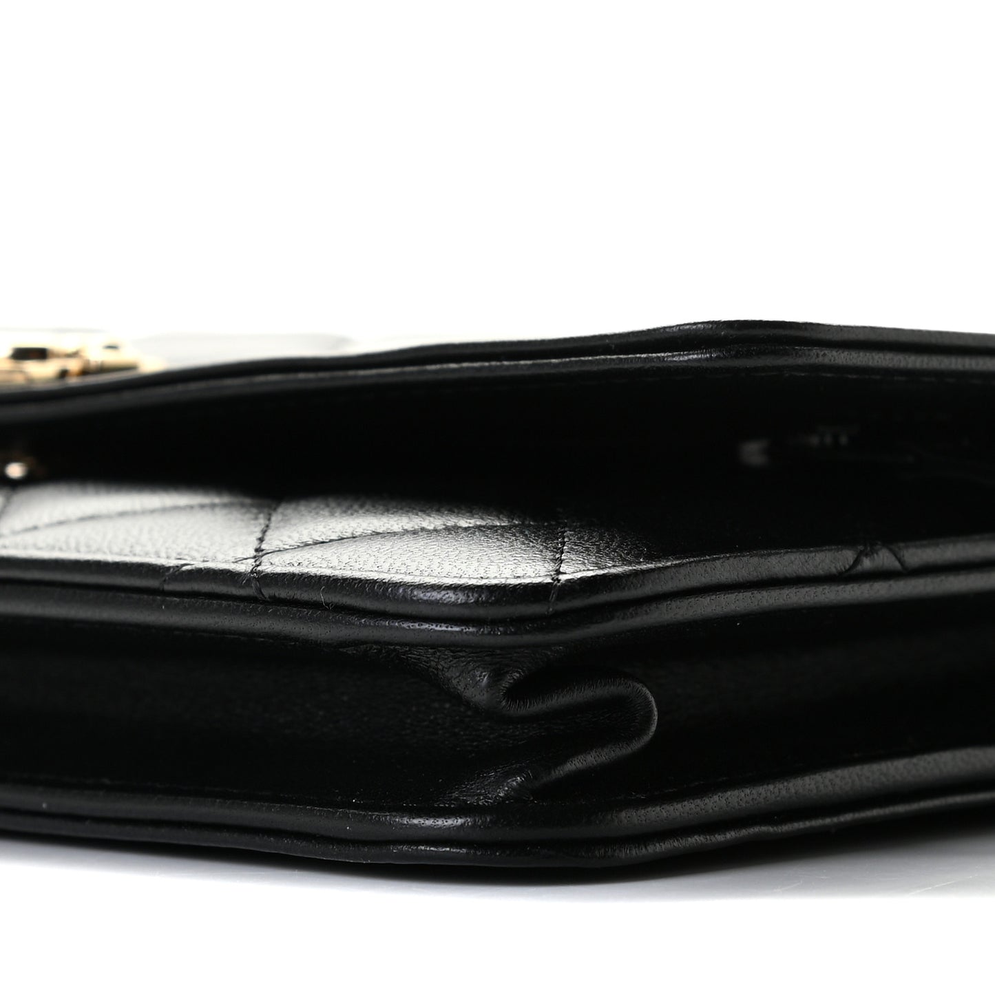Lambskin Quilted Boy Wallet On Chain WOC Black