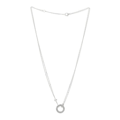 Cartier 18K White Gold 2 Diamond LOVE Necklace 2 of 4