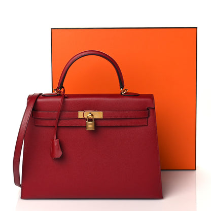 Hermes Epsom Kelly Sellier 35 Rouge Grenat 13 of 13