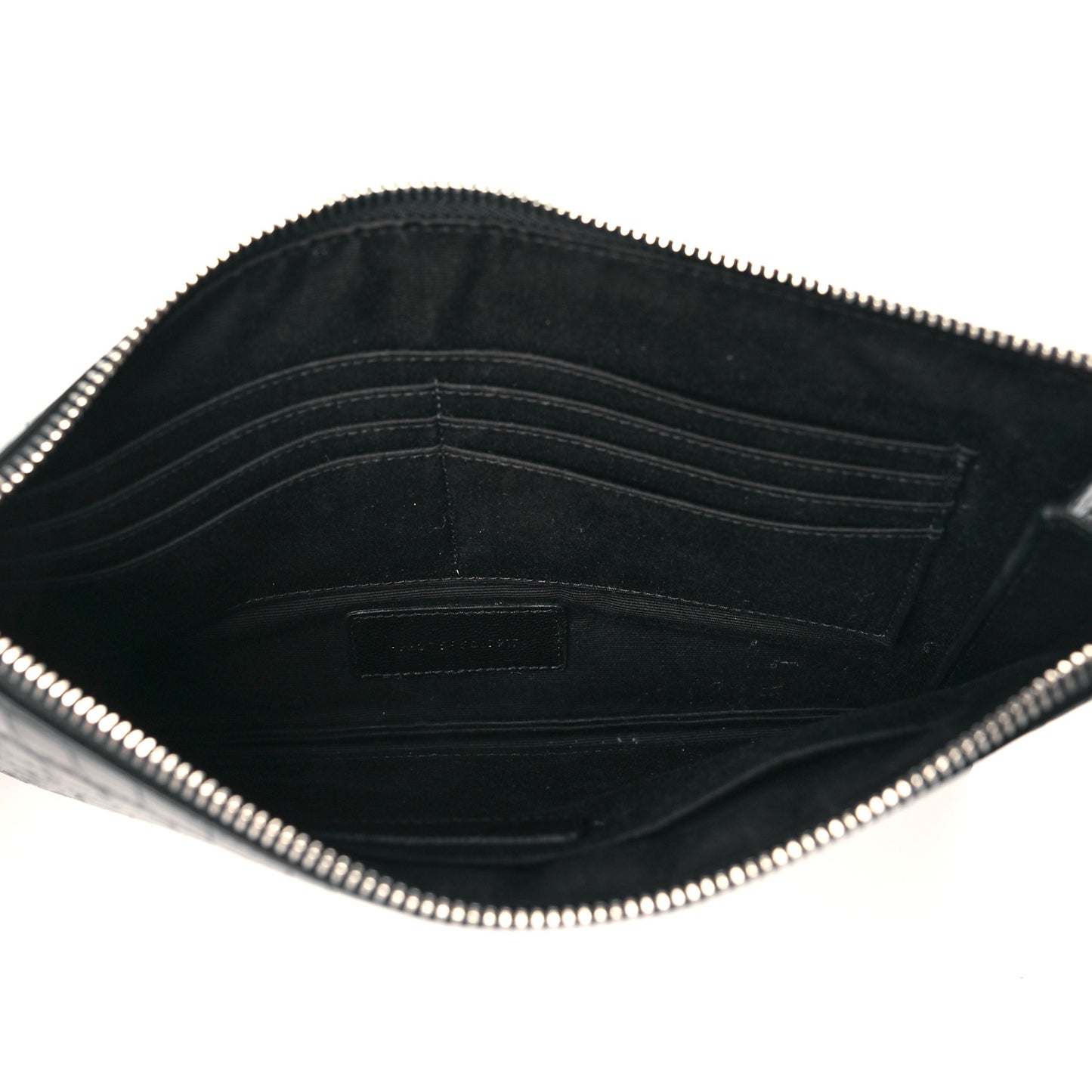 Calfskin Crocodile Embossed Zip Mini Tablet Sleeve Black