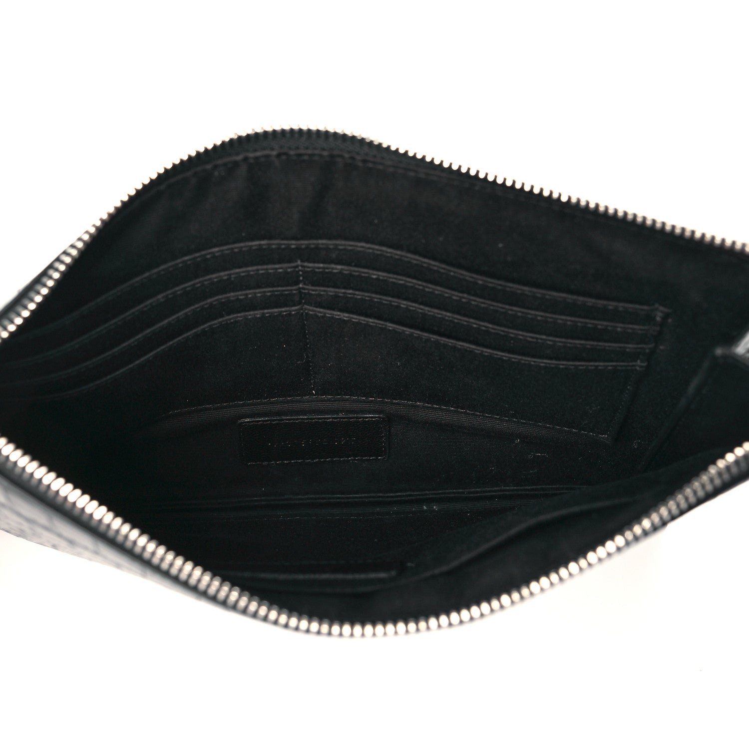 Saint Laurent Calfskin Crocodile Embossed Zip Mini Tablet Sleeve Black 5 of 10