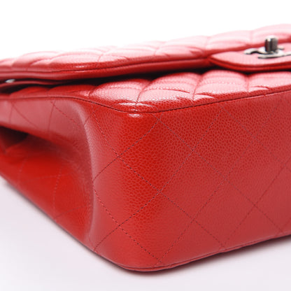 Chanel Caviar Quilted Jumbo Double Flap Red 8 of 12