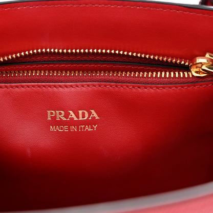 Prada Saffiano Cuir Calfskin Small Monochrome Top Handle Tote Fuoco 5 of 9