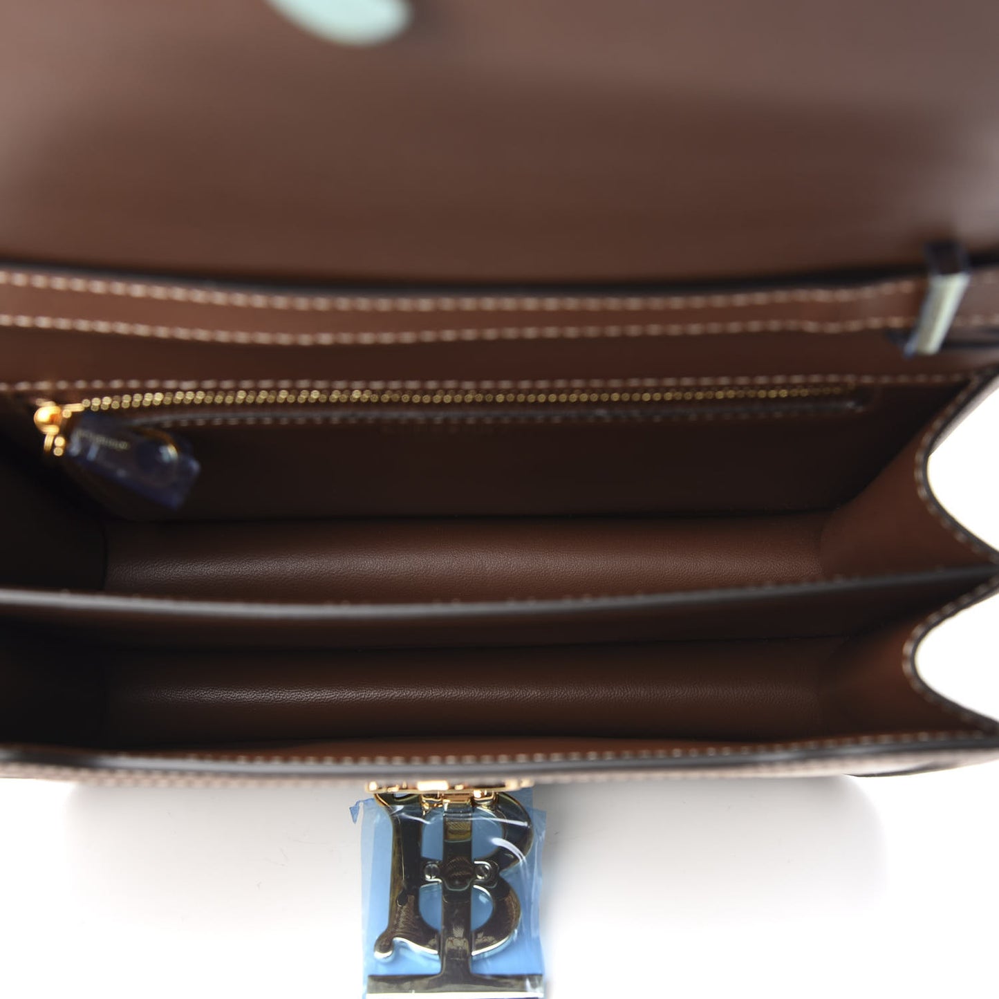 Calfskin Silk Animalia Print Small TB Bag Tan