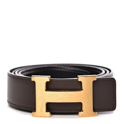 Hermes Box Chamonix Reversible 32mm H Belt 100 Black Chocolate 1 of 10