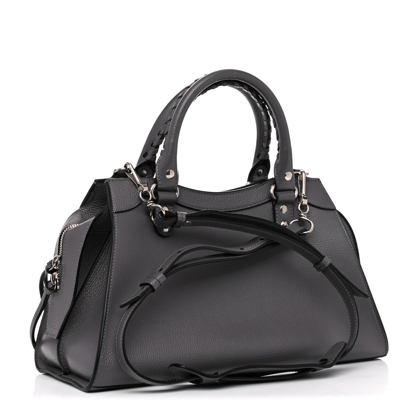 Grained Calfskin Neo Classic Silver Hardware S City Dark Grey
