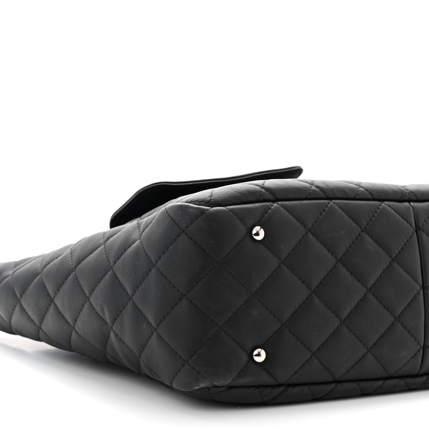 Calfskin Quilted Ultra Pocket Shopping Tote Black