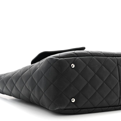 Chanel Calfskin Quilted Ultra Pocket Shopping Tote Black 9 of 10