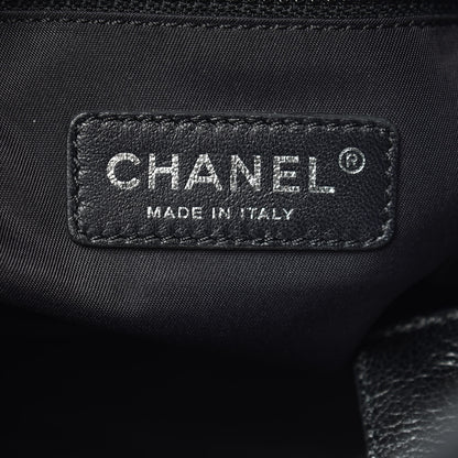 Chanel Coated Canvas Quilted Small Paris Biarritz Tote Black 6 of 9