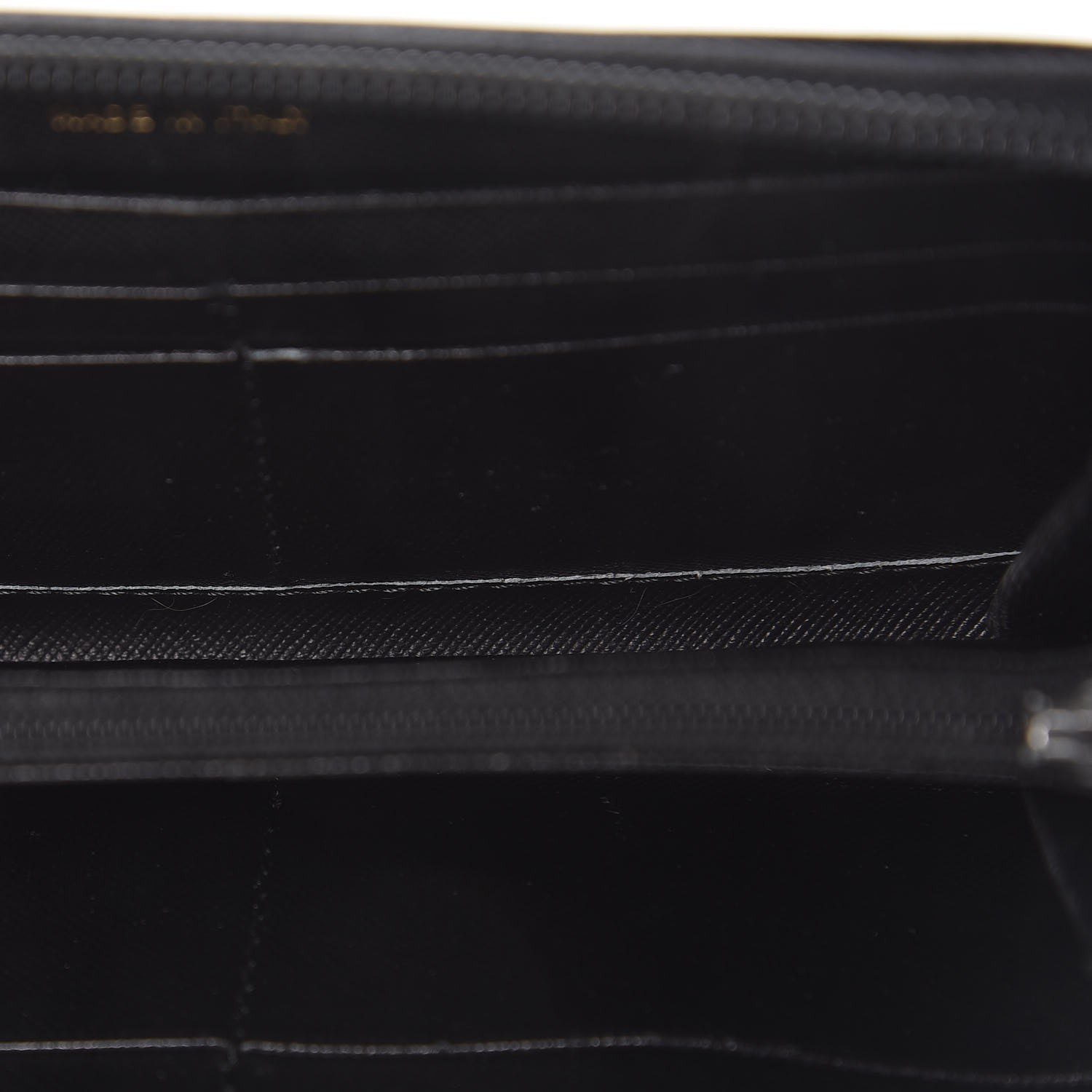 Prada Saffiano Zip Around Wallet Black 17 of 19